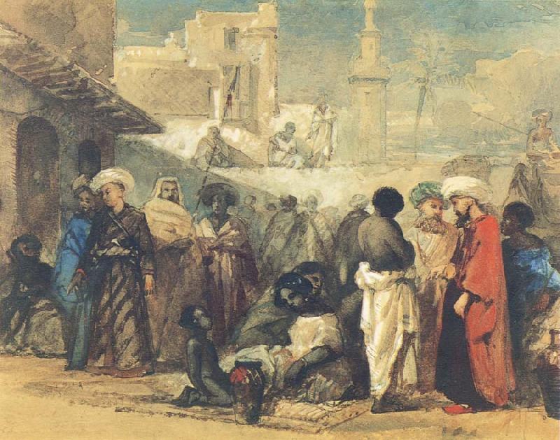 William James Muller The Cairo Slave Market oil painting picture